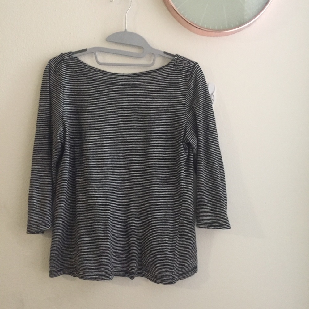 {loft} striped 3/4 sleeve top